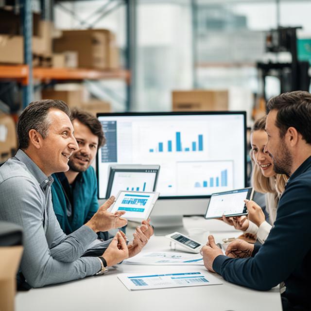 IT director reviewing Azure migration metrics with a logistics operations team in Leeds